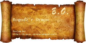 Bognár Ormos névjegykártya